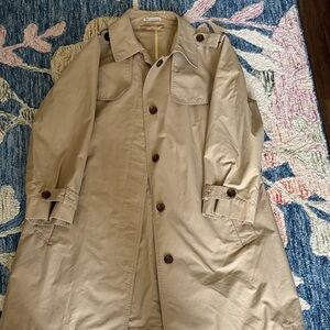 GAP Beige Trench Coat with Button Accents